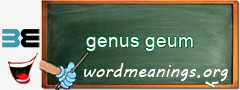 WordMeaning blackboard for genus geum